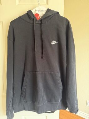 Nike Black Hoodie with White Swoosh